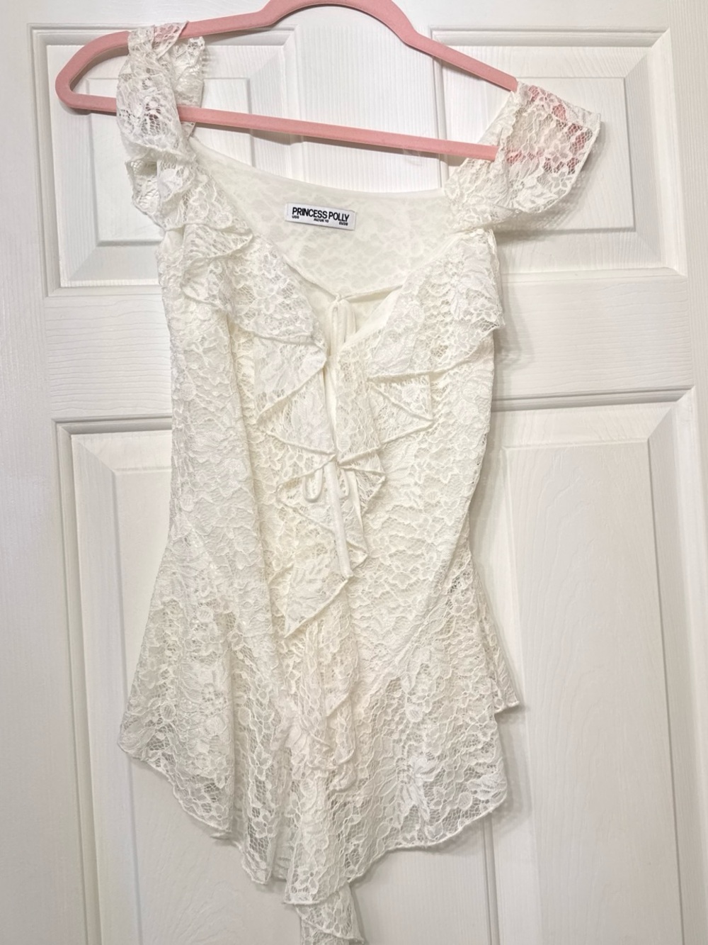 Princess Polly Ivory Lace Ruffle Camisole